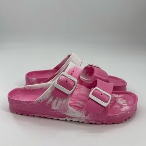 Birkenstock Arizona Essentials EVA Sandals Pink Tie Dye Size 40